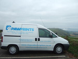 Paw Prints Dog Walker Van | Pet Taxi Paw Prints Dog Walker Van | Pet Taxi